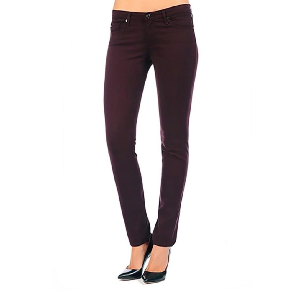 AG Adriano Goldschmied Burgundy The Stilt Cigarette Pant